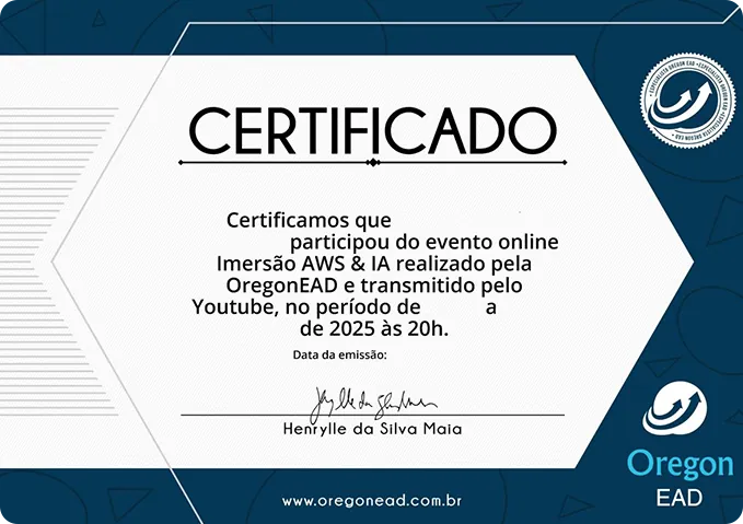 Certificado de Participação Imersão AWS